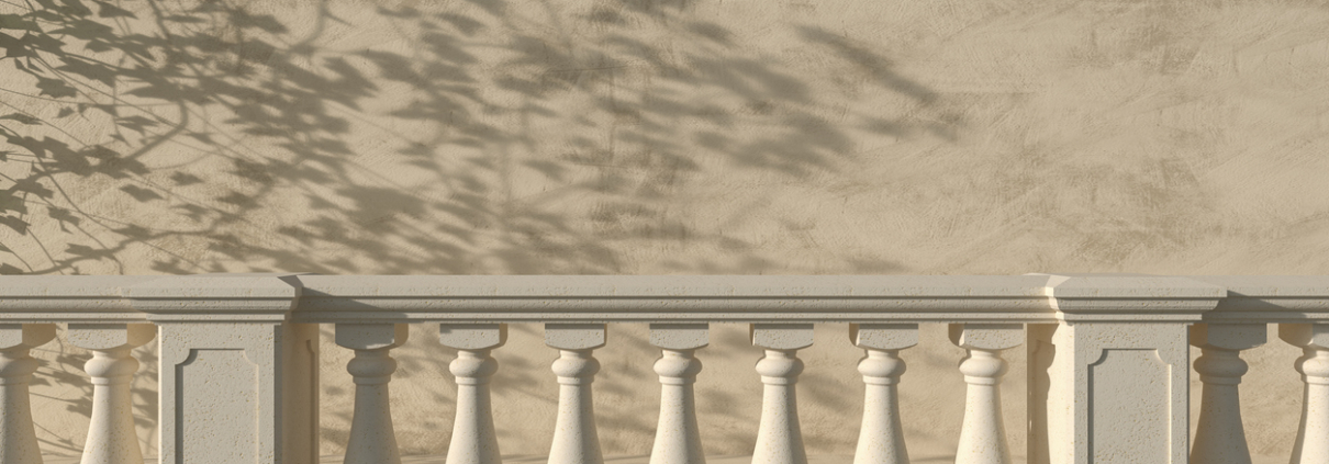 Rendered baluster balustrade on a verandah