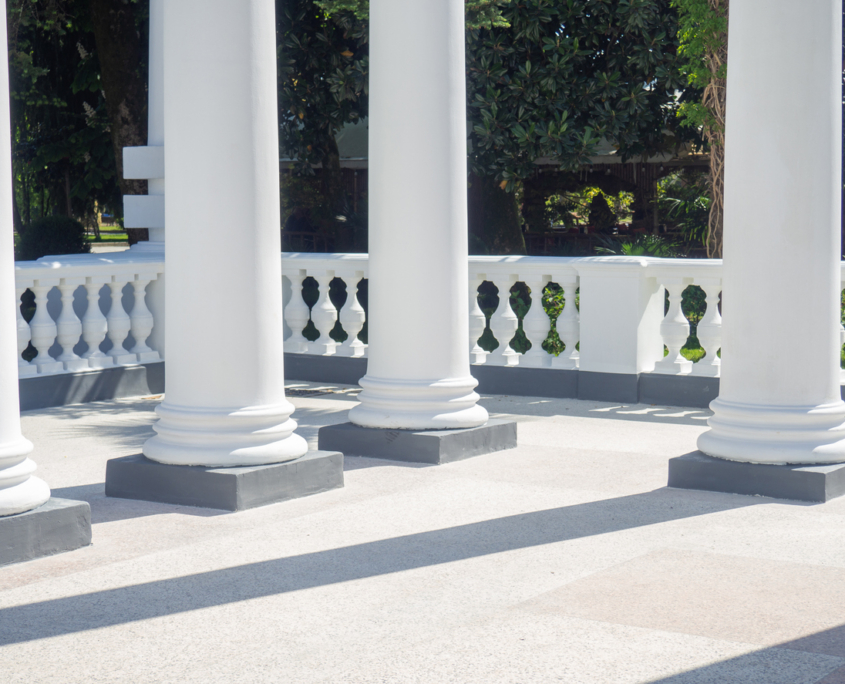 rendered column base moulding